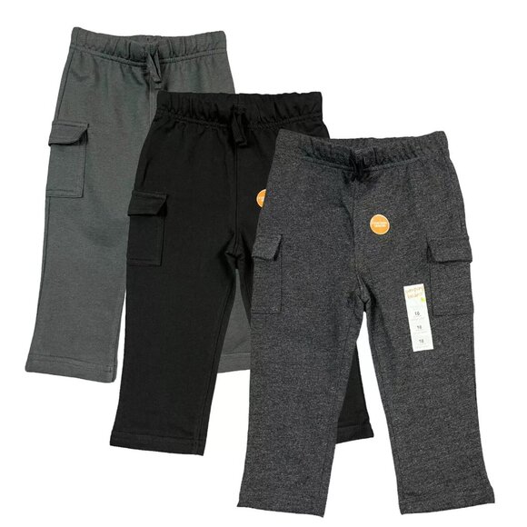 3 Jumping Beans Baby Infant Boys French Terry Cargo Pants Size 12-18M Black Gray - Picture 12 of 12
